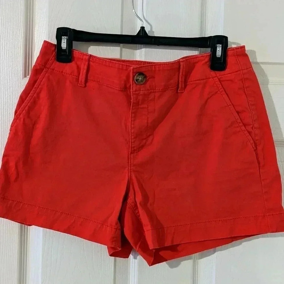 Ann‎ Taylor Loft Shorts Womens Size 4 Bright Pink Shortie 4 Inch Flat Front - Picture 1 of 5